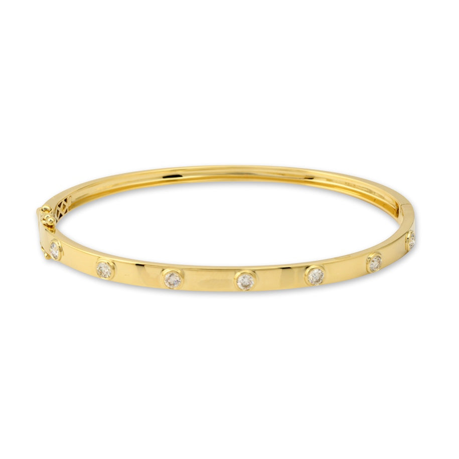 Bezel Set Segment Round Diamond Bangle