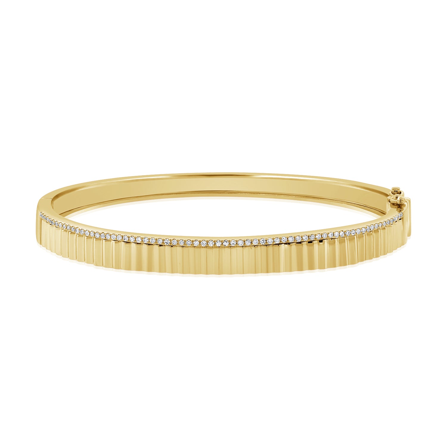Diamond Bar Fluted Bangle - SAMPLE