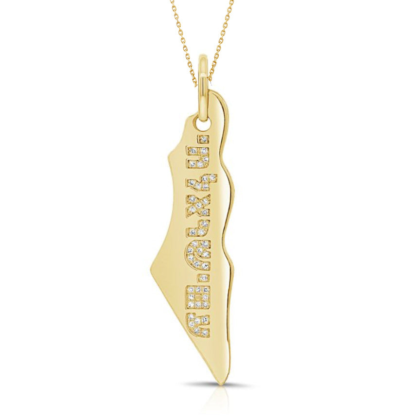 Am Israel Chain Pendant with chain - YG