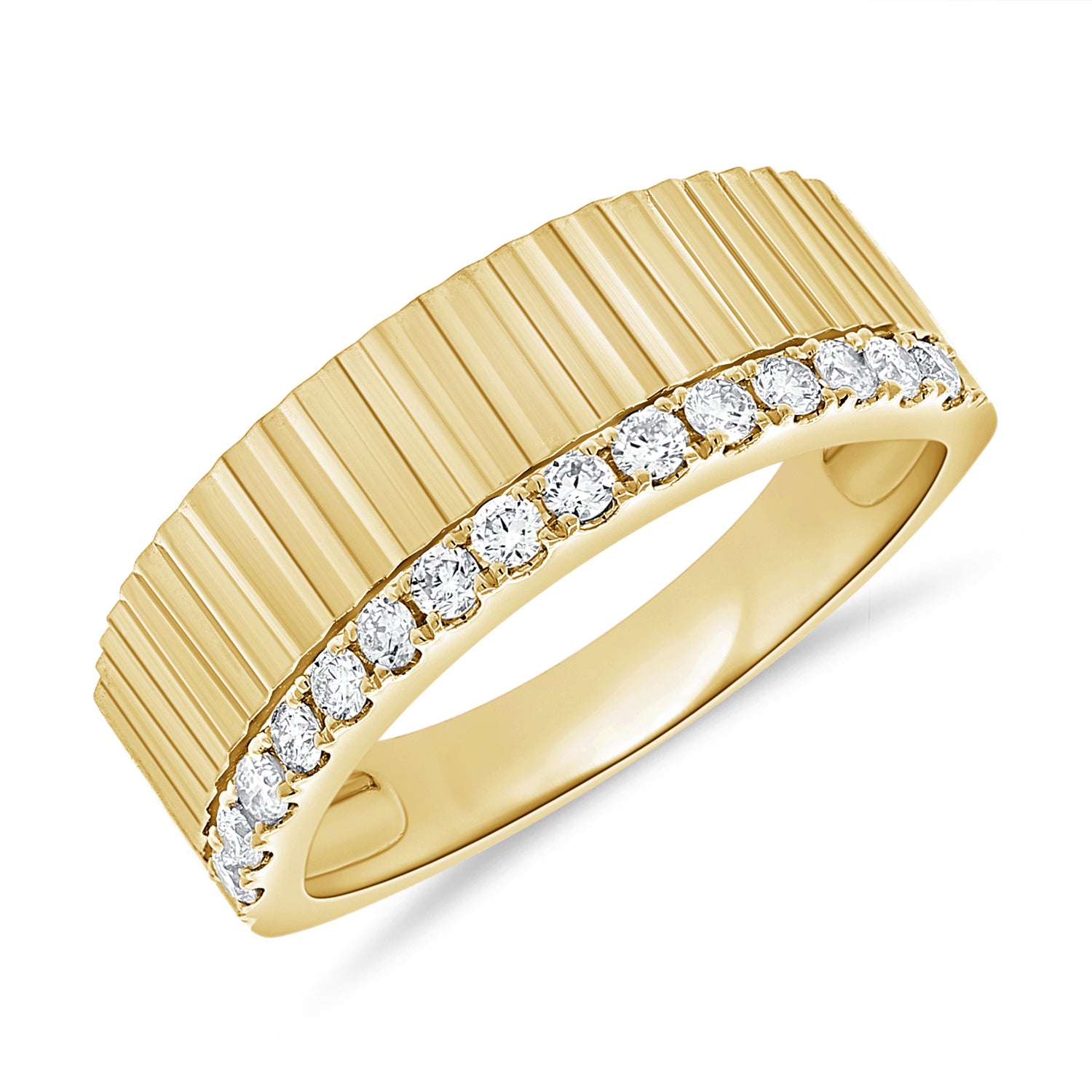 Diamond Row Fluted Cigar Ring
