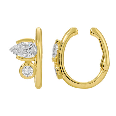 Pear Round Lab Diamond Ear Cuff