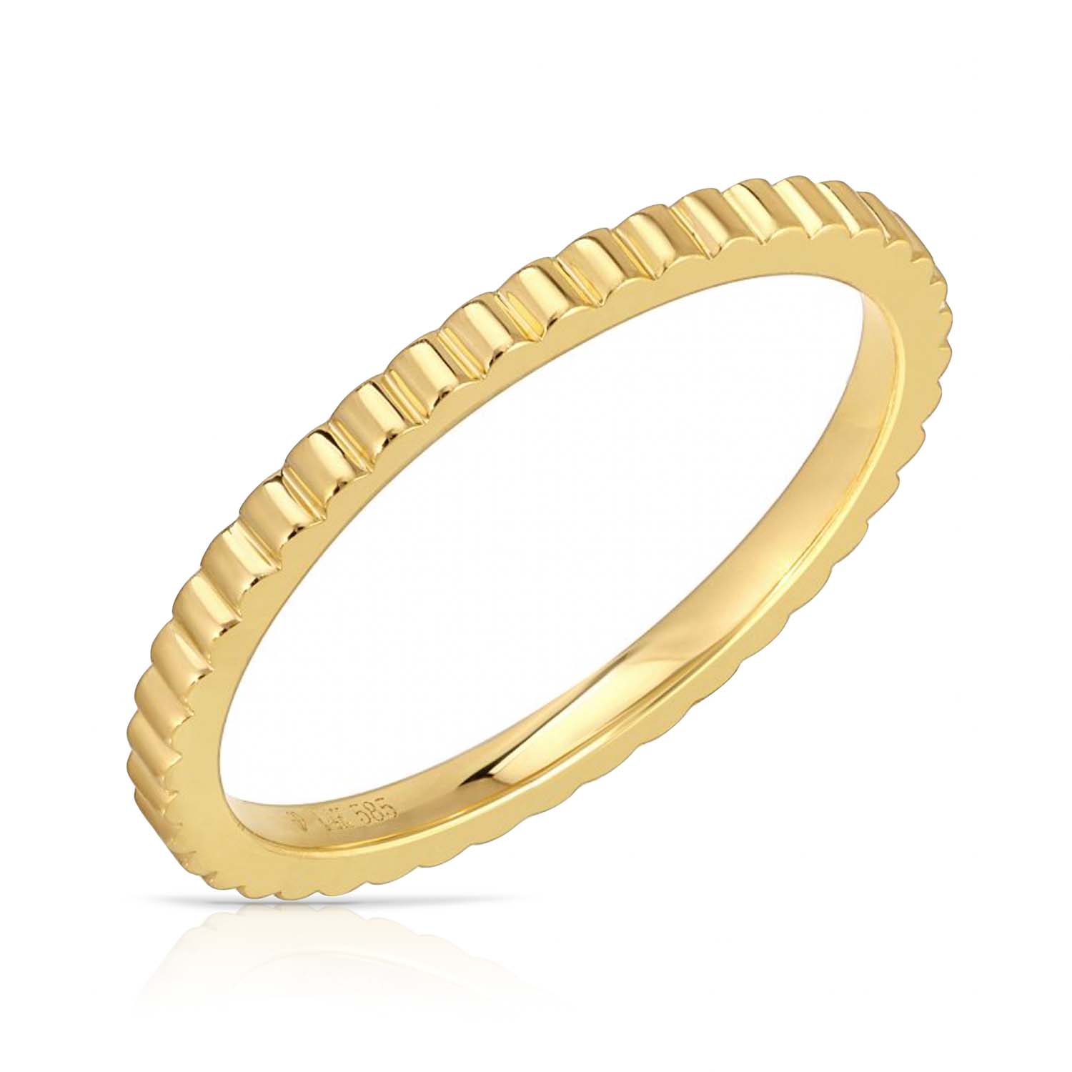 Slim Fluted Golden Ring