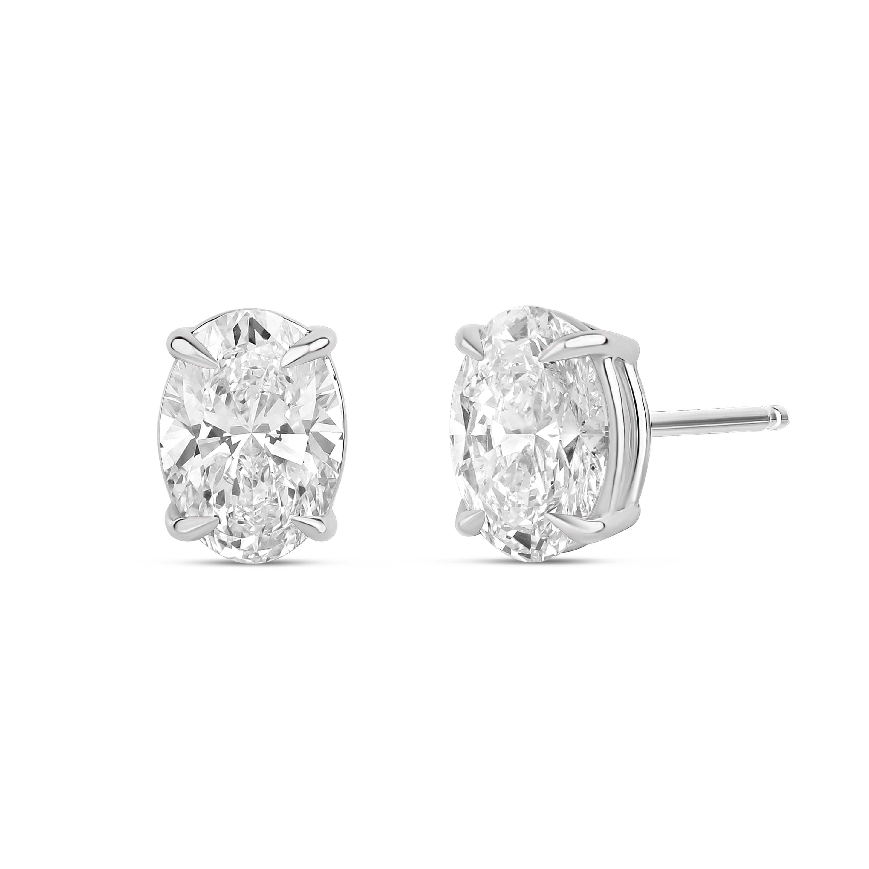 4ctw Oval Lab Diamond Studs (PAIR) - IGI Certified SAMPLE