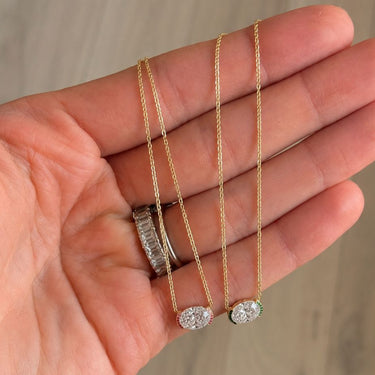 3.01ct Oval Lab Diamond Gemstone Ombre Necklace