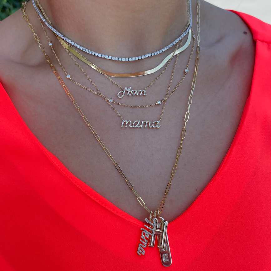 - 3mm Herringbone Chain Necklace -