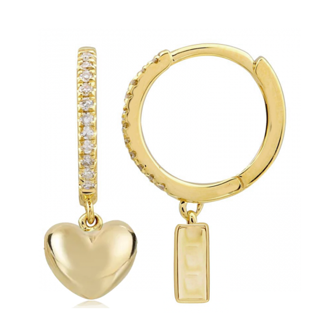 Bold Helium Charm Diamond Huggies
