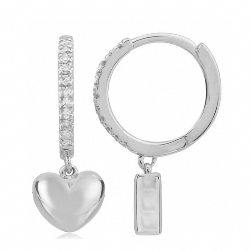Bold Helium Charm Diamond Huggies