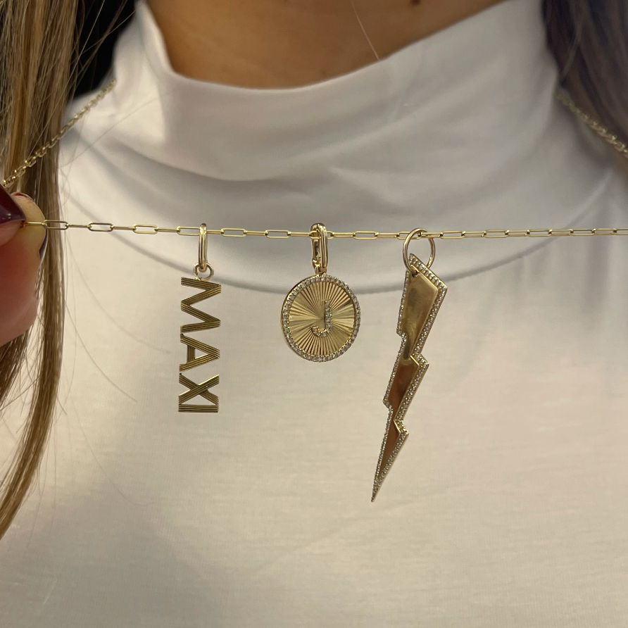 Fluted Finish Name Charm
