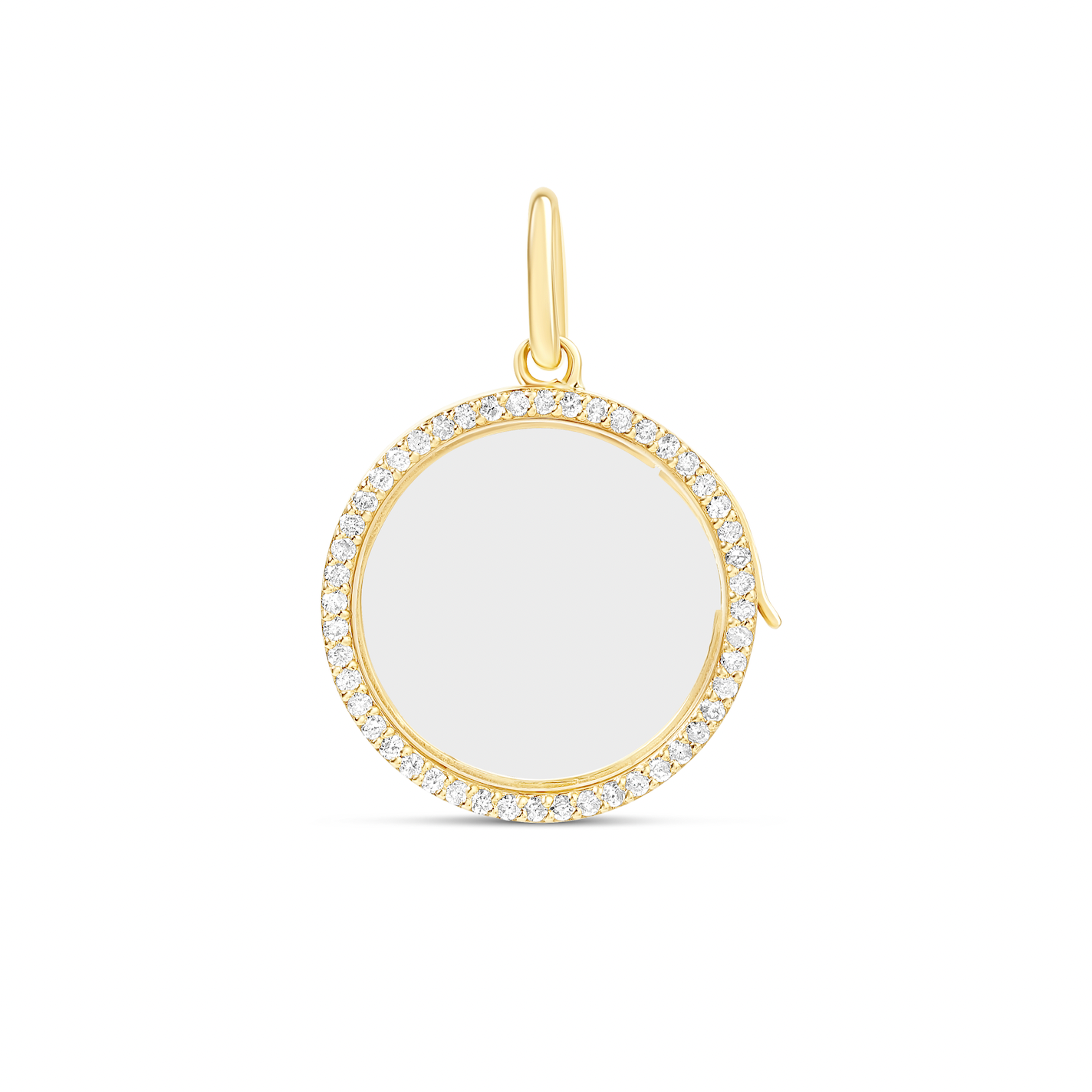Diamond Round Glass Charm Locket