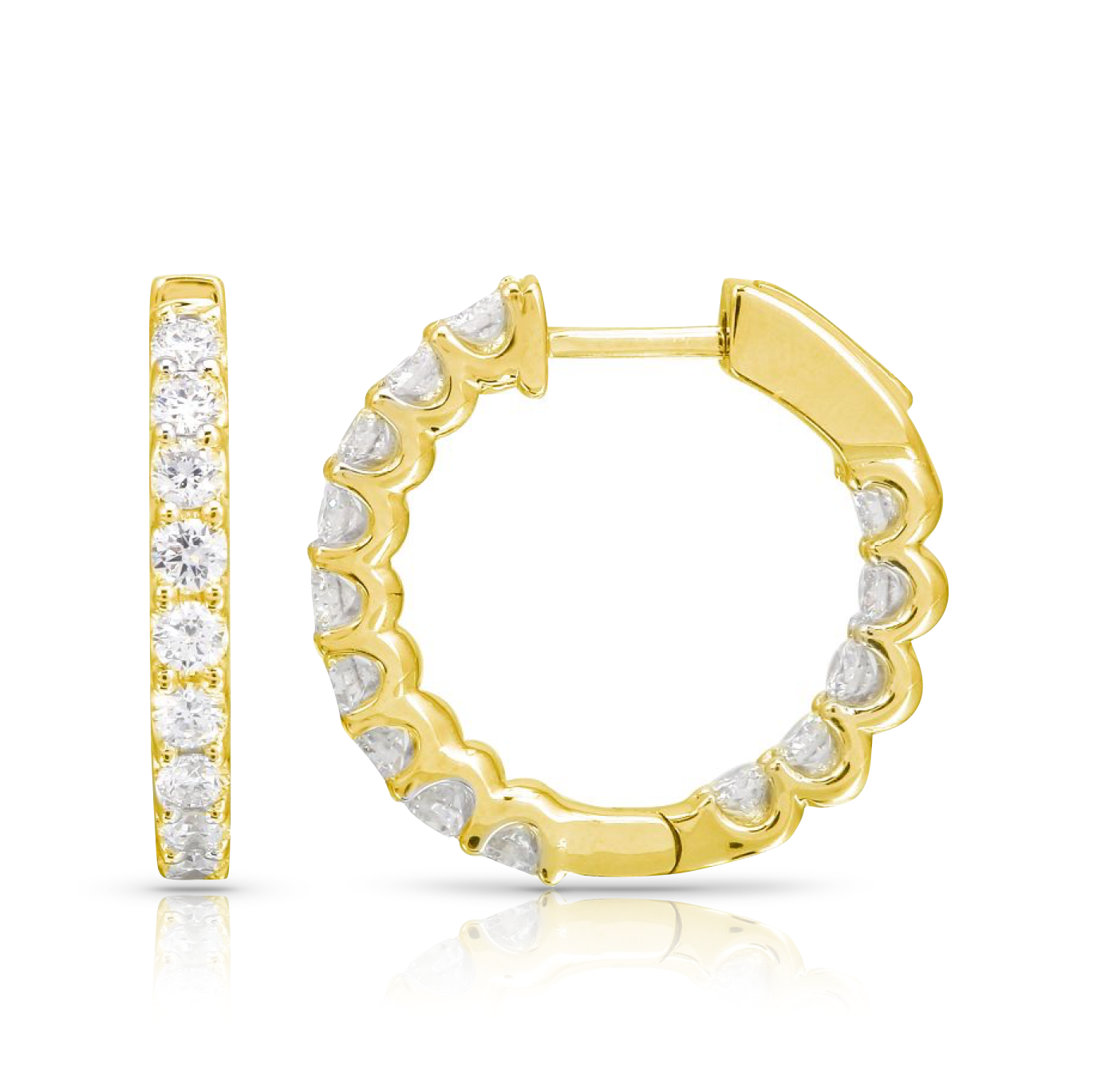 Small Diamond Elongated Imperial Hoops