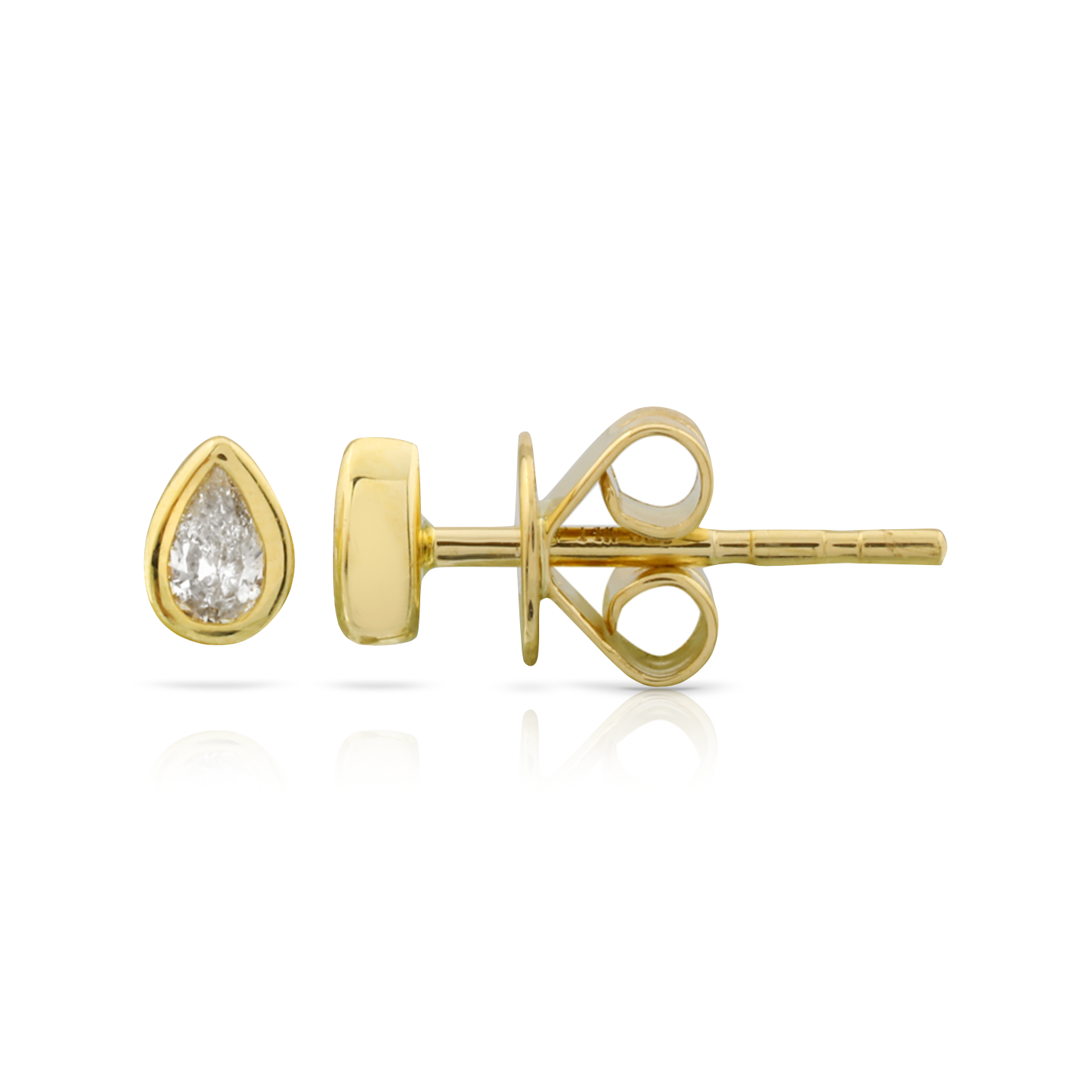 Pear Diamond Bezel Stud Earrings