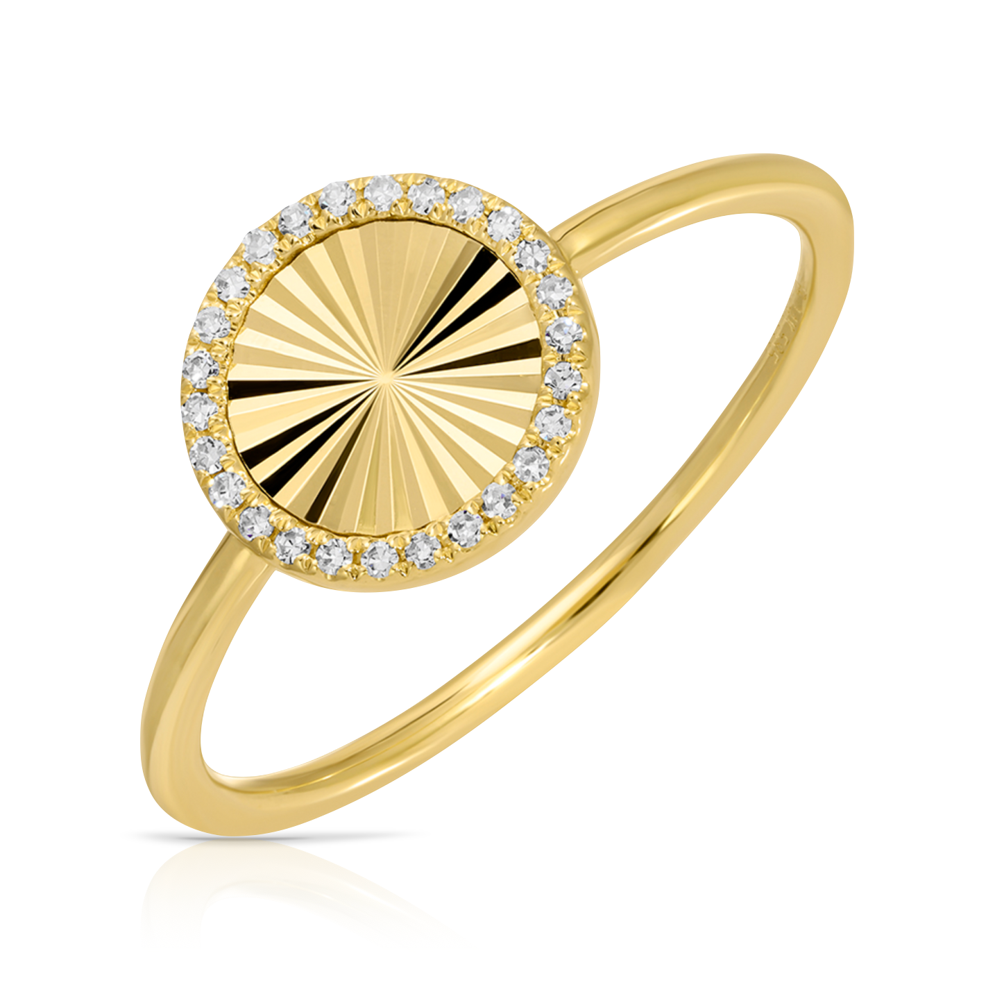 Fluted Diamond Disc Ring