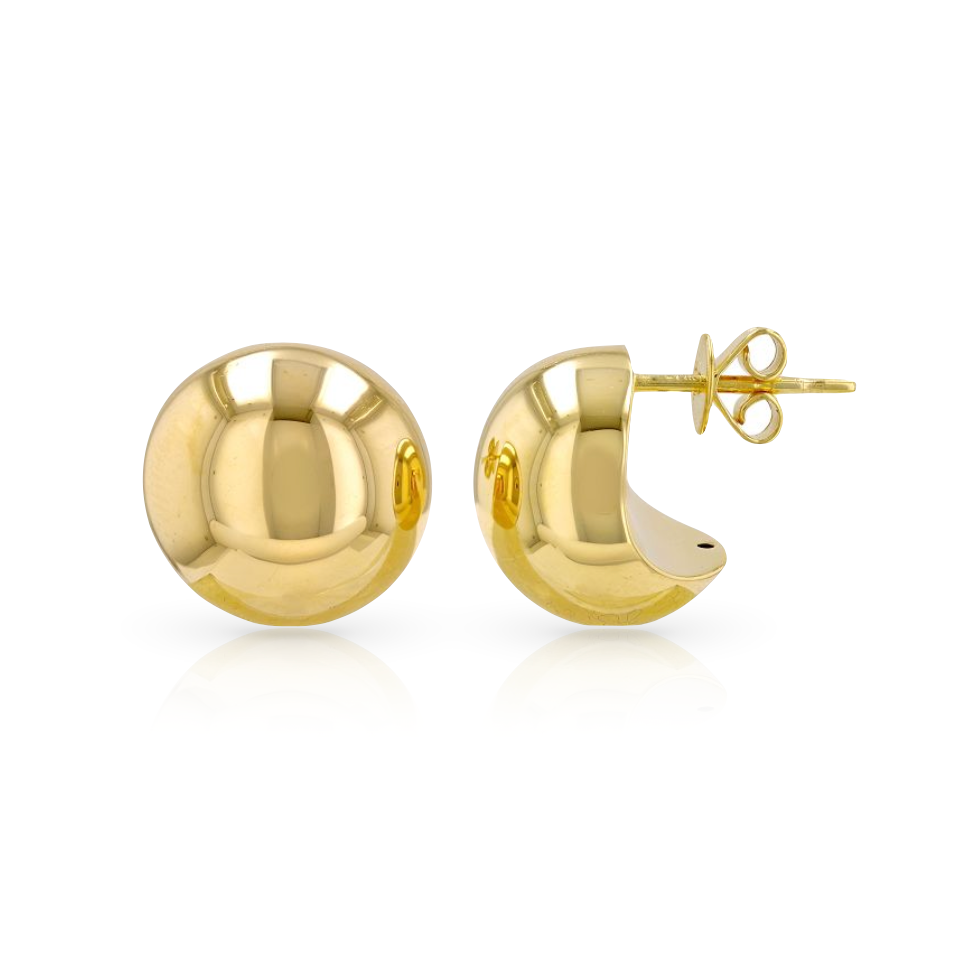 Button Golden Earrings