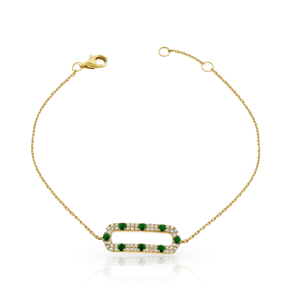 Emerald Lock Diamond Bracelet