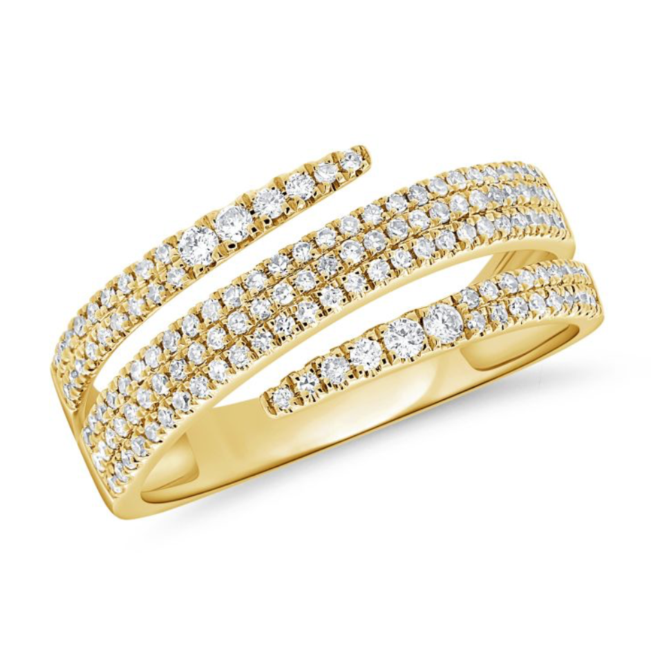 Triple Open Diamond Wrap Ring