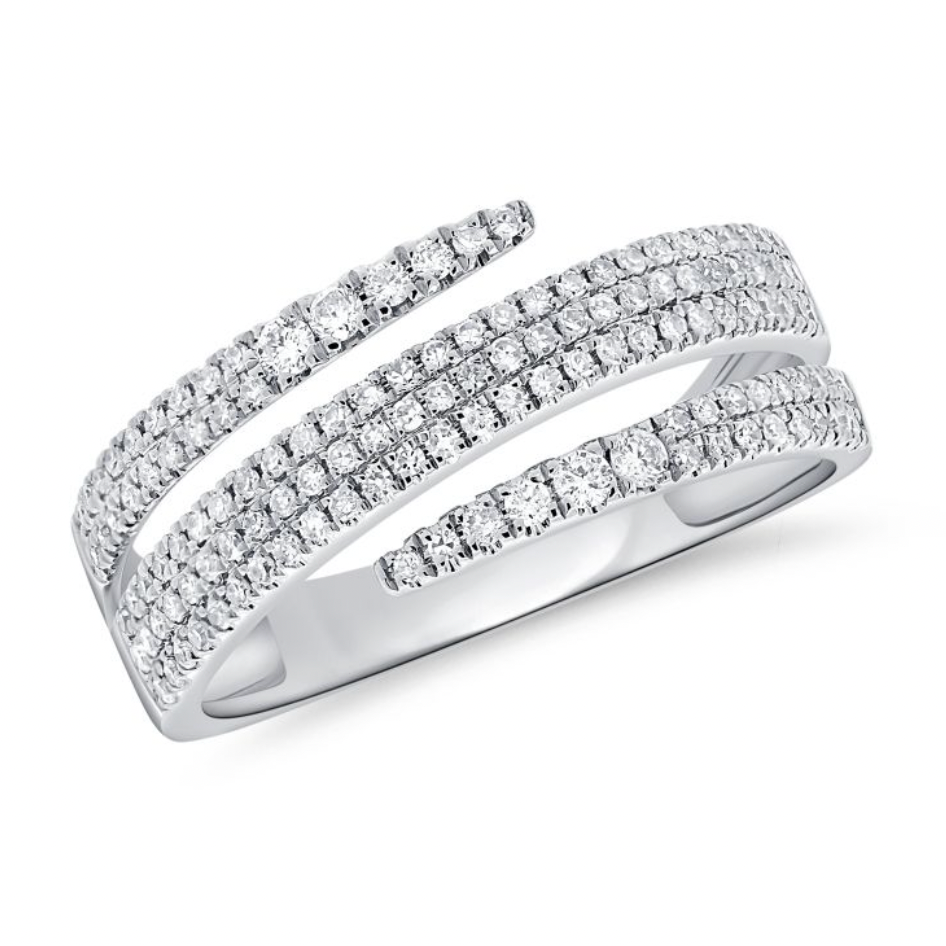 Triple Open Diamond Wrap Ring