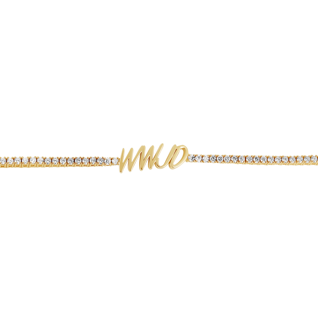 Custom Everyday Solid Name Tennis Bracelet with extenders