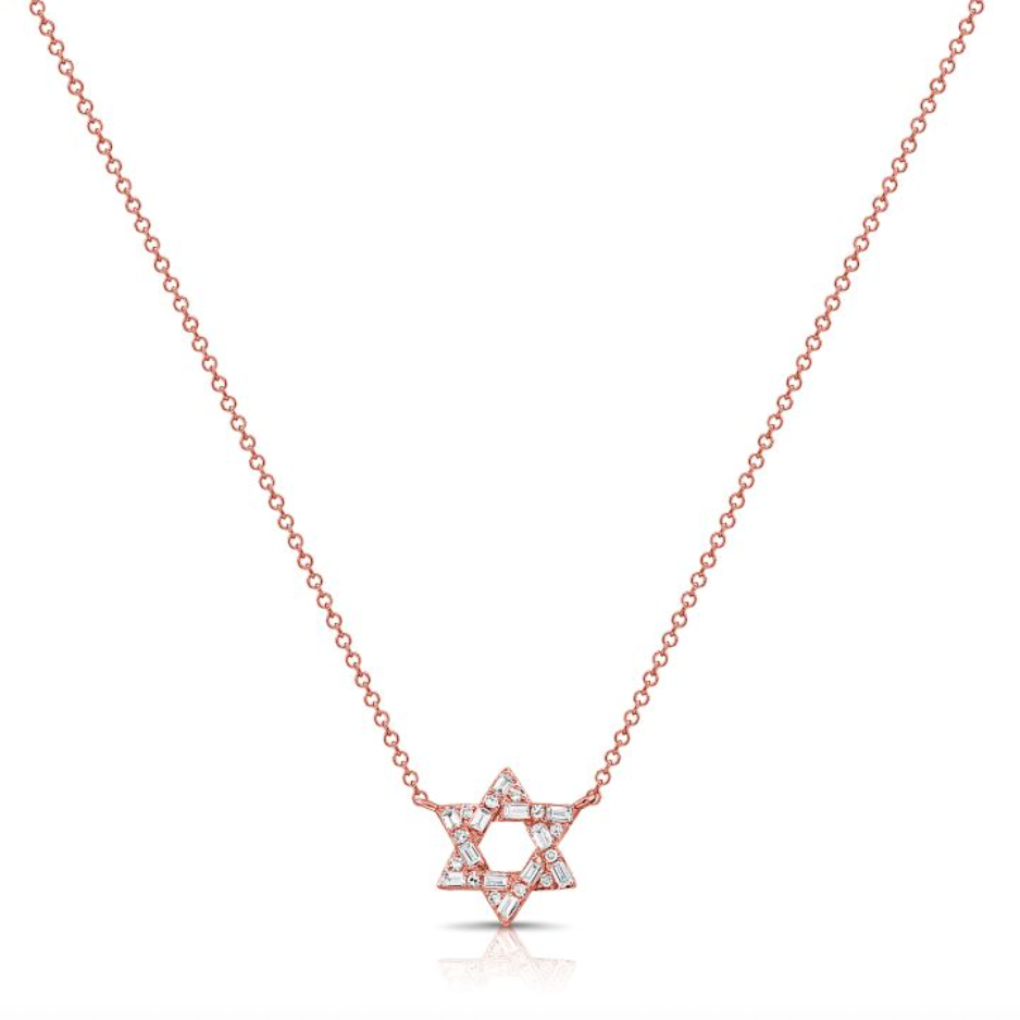 Baguettes Star of David Necklace