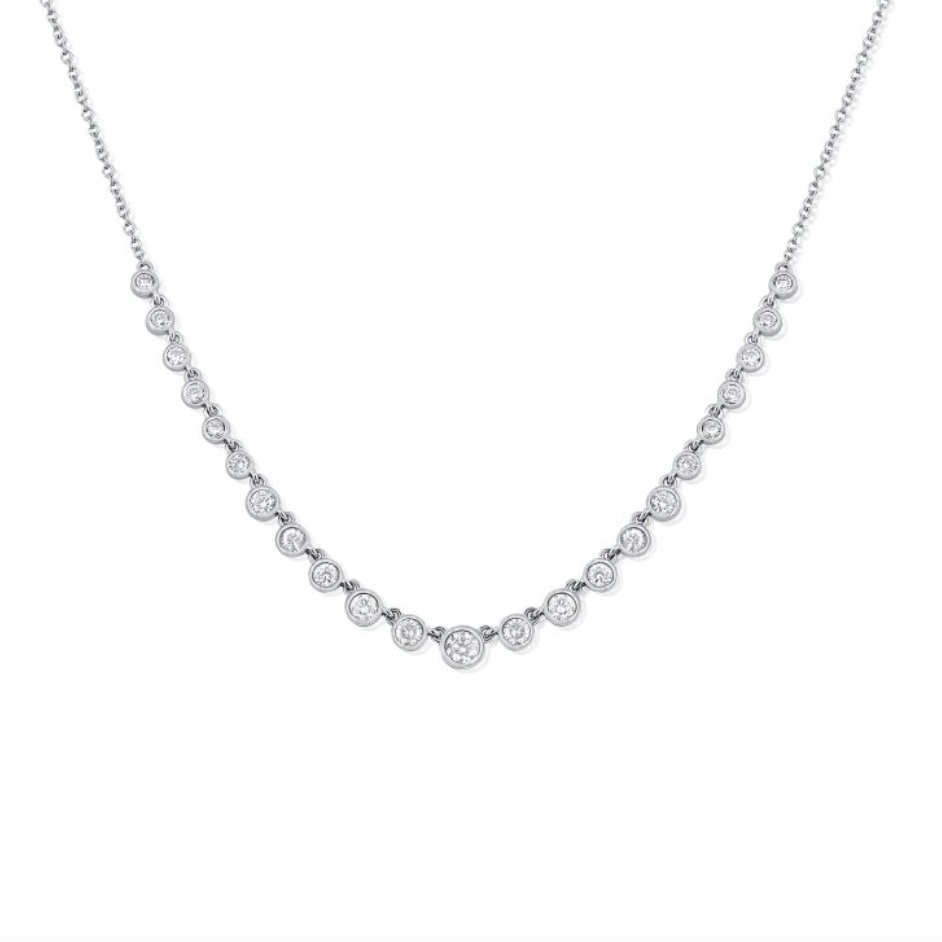 Diamonds Bezels Stacking Necklace