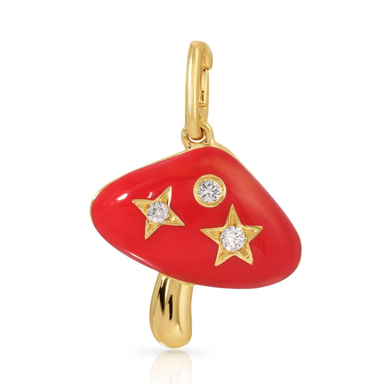 Enamel Diamond Mushroom Charm