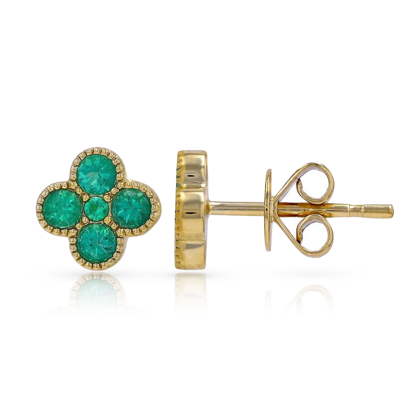 Emerald Clover Studs