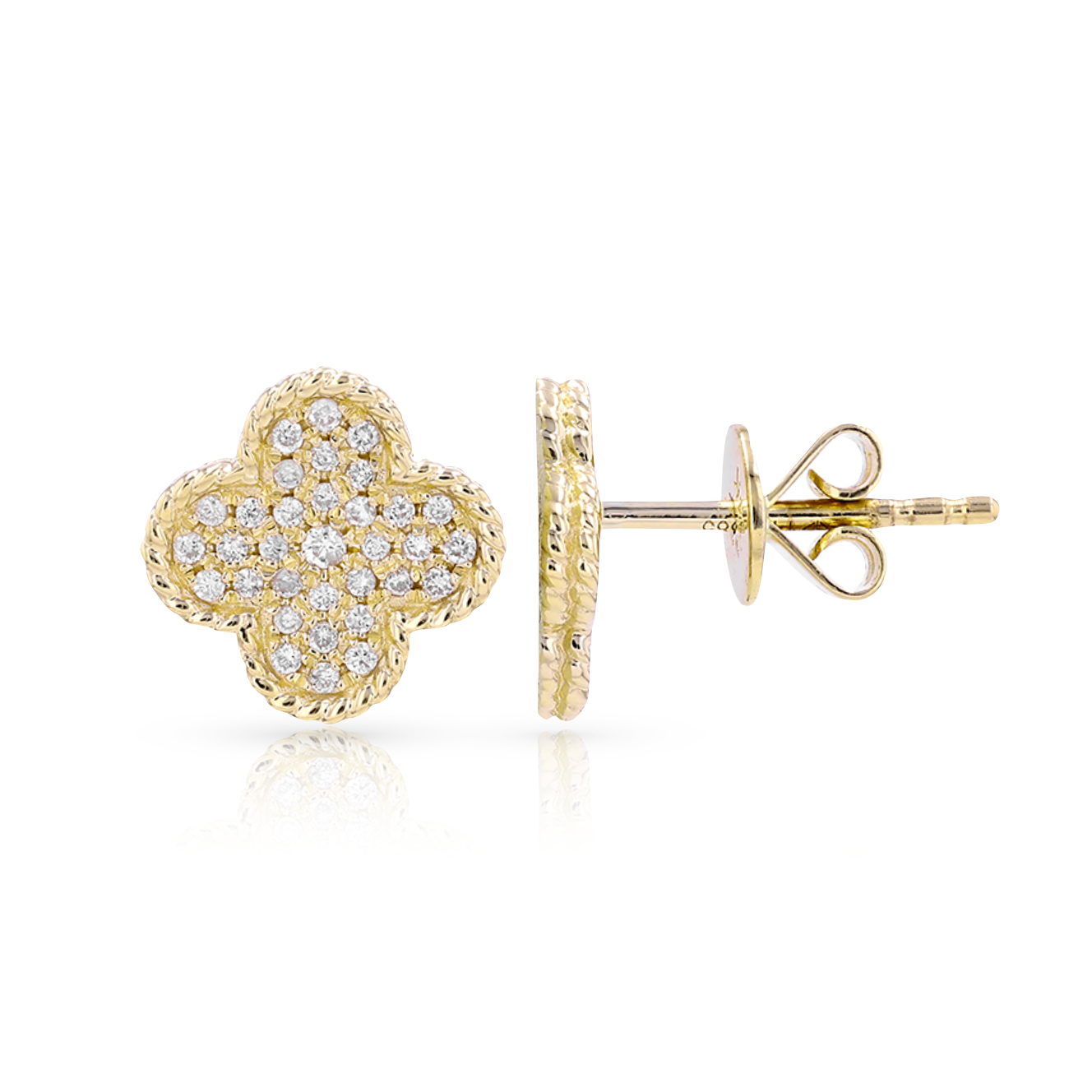 Diamond Pave Clover Studs