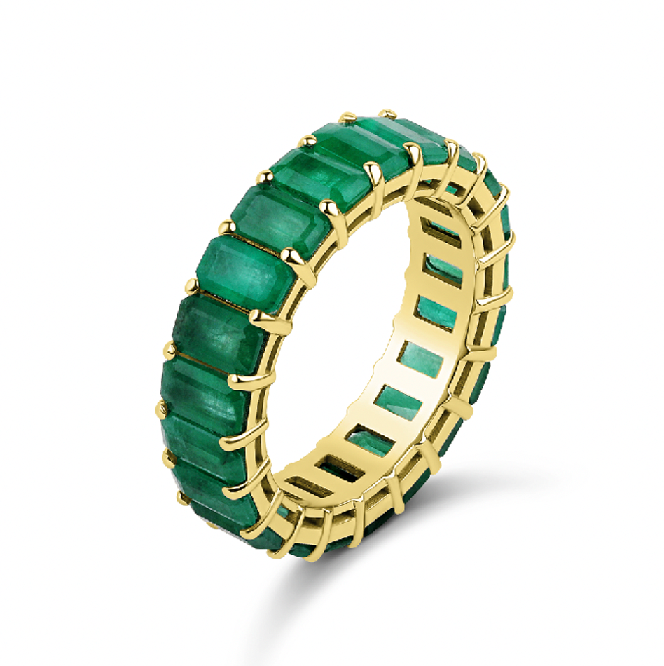 Emerald Cut Gemstone Eternity Ring