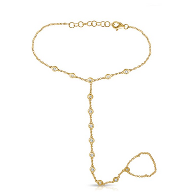 By the Yard Diamond Hand Chain Bracelet