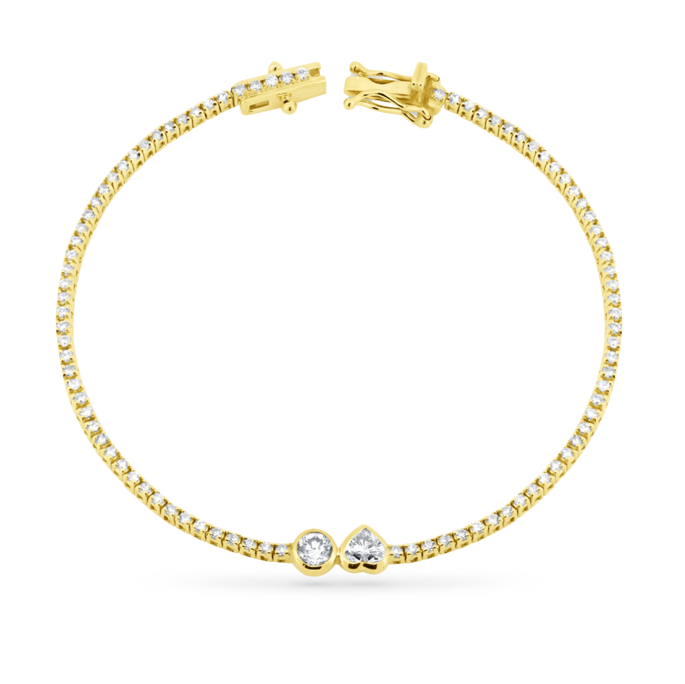 Multi Mixed Shape Diamond Round Heart Tennis Bracelet