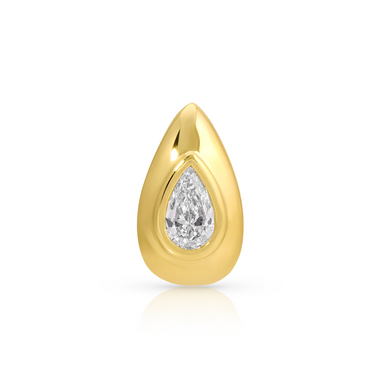 Solid Pear Diamond Tear Drop Rondelle Charm