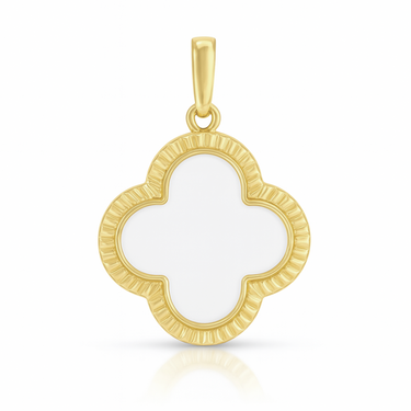 Clover Fluted Glass Charm Locket