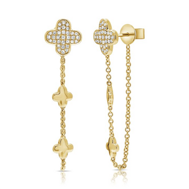 Clover Dangling Chain Earring