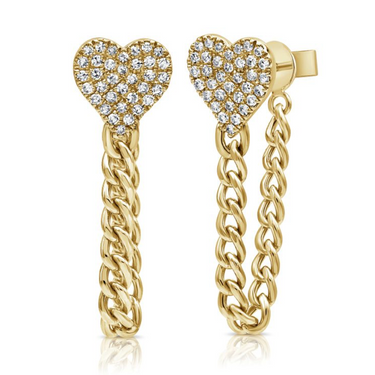 Pave Diamond Cuban Dangling Studs