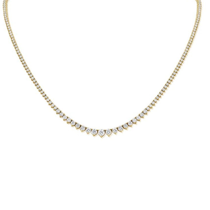 Large Graduate 3 prong Tennis Necklace - Sample