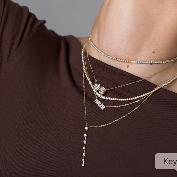 Full Cut Diamond Drop Lariat