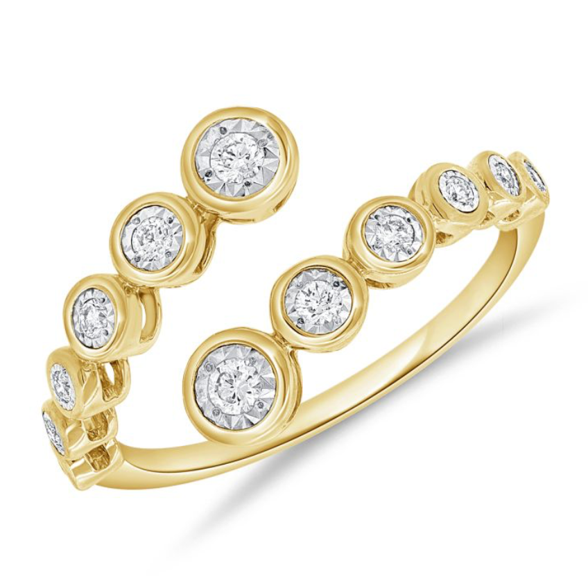 Small Diamond Wrap Bezel Ring