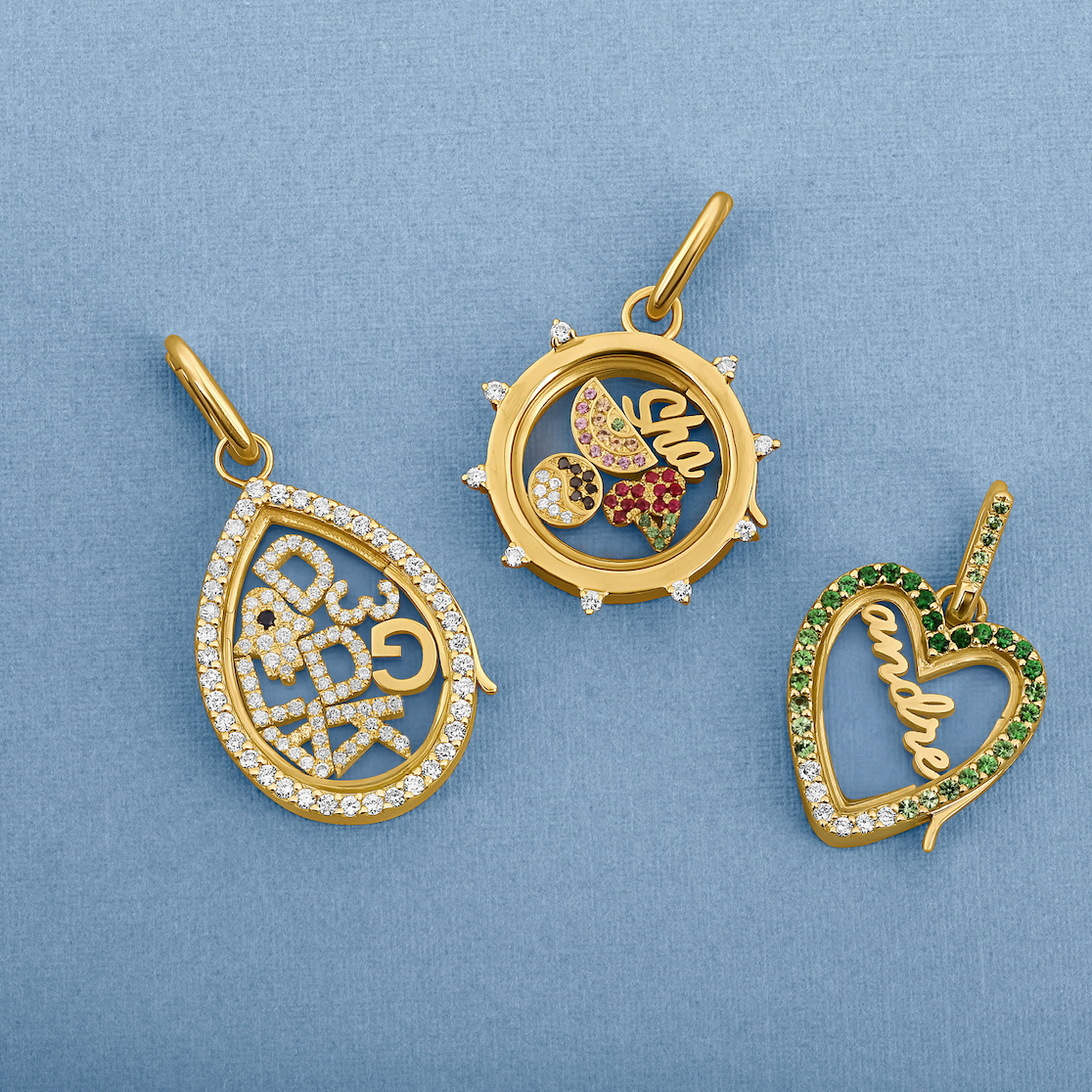 Diamond TearDrop Glass Charm Locket