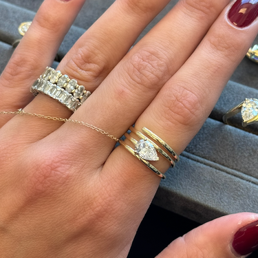 Spiral Pear Cut Lab Diamond Ring