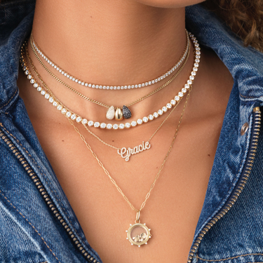 Bezel Lab Diamond Tennis Necklace