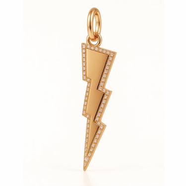 Pave Outline Large Lightbolt Charm