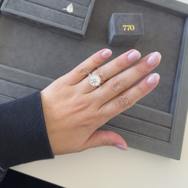 3ct Round Cut Halo Lab Diamond on Diamond Band Ring - IGI Certified