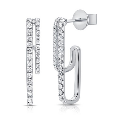 Double Diamond Pave Huggies earrings