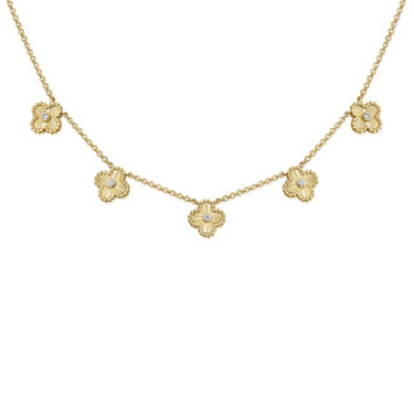 Fluted Clover Station Necklace