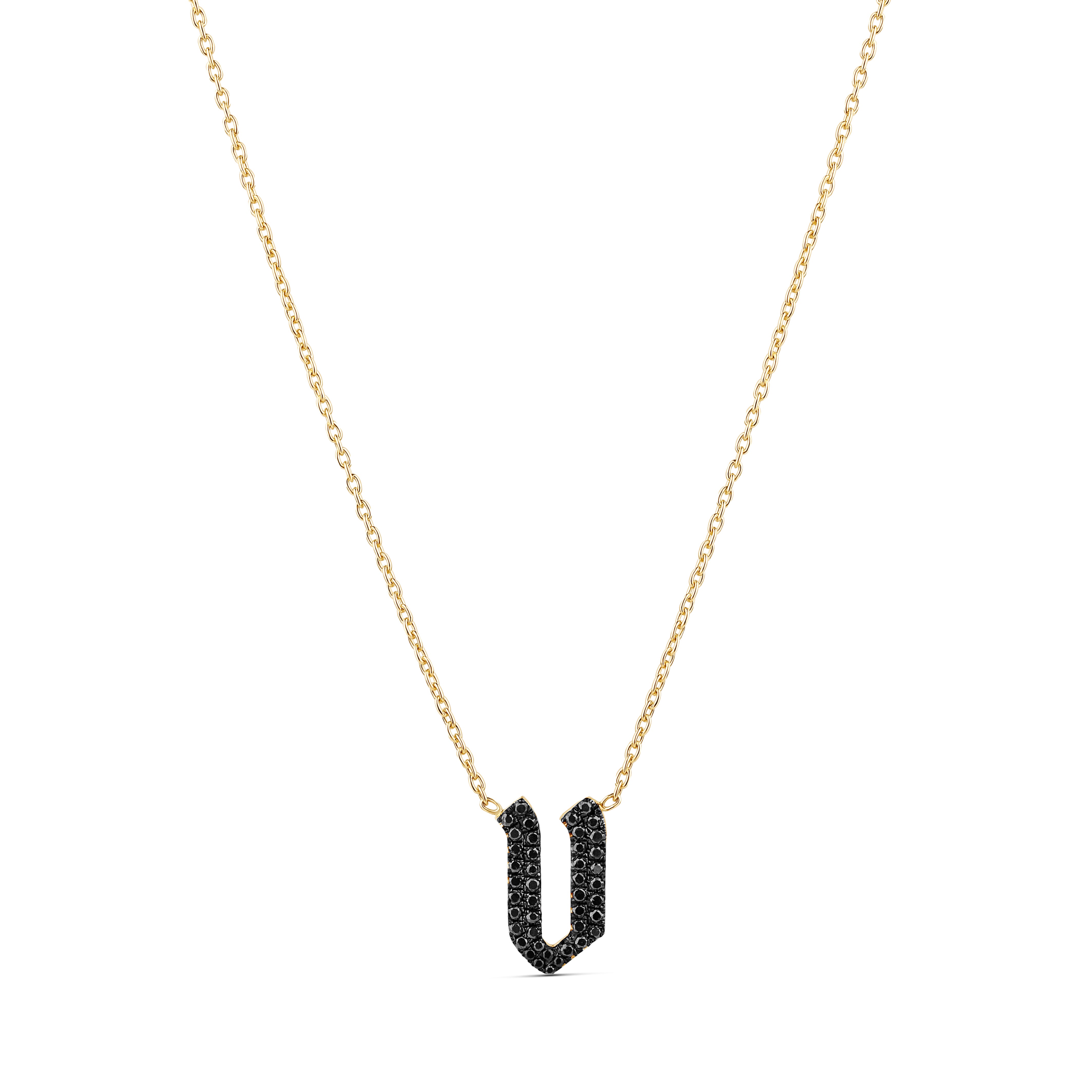 Gemstone Gothic Initial Necklace