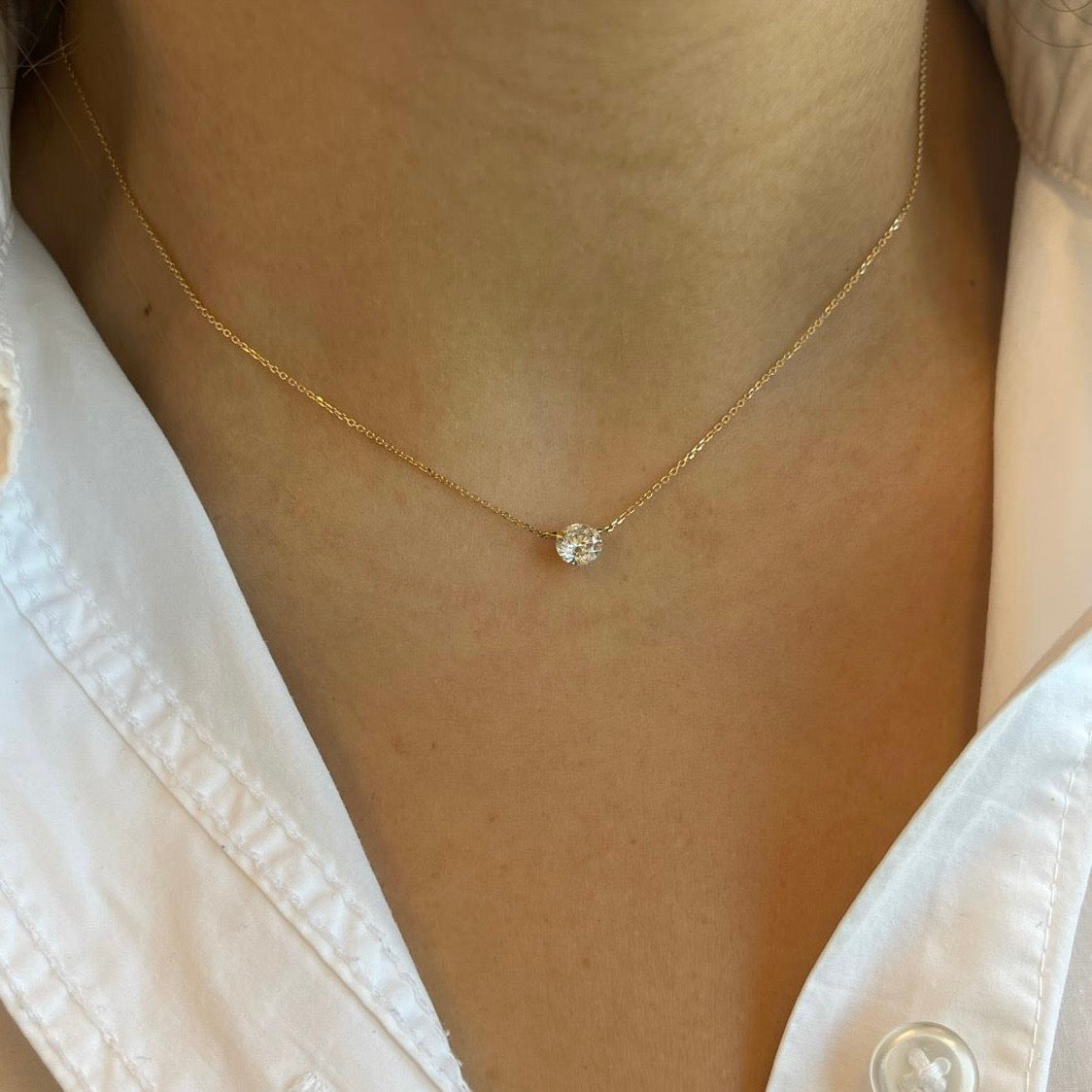 0.75ct Floating Diamond Solitaire Necklace
