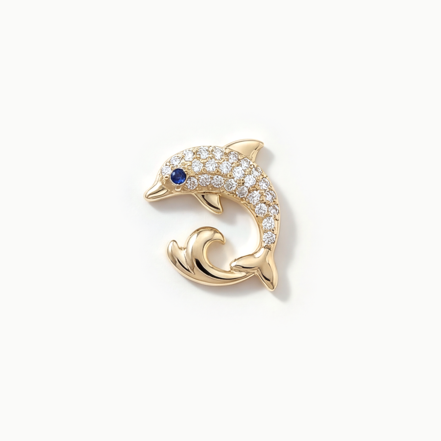 Diamond Gemstone Dolphin Charm