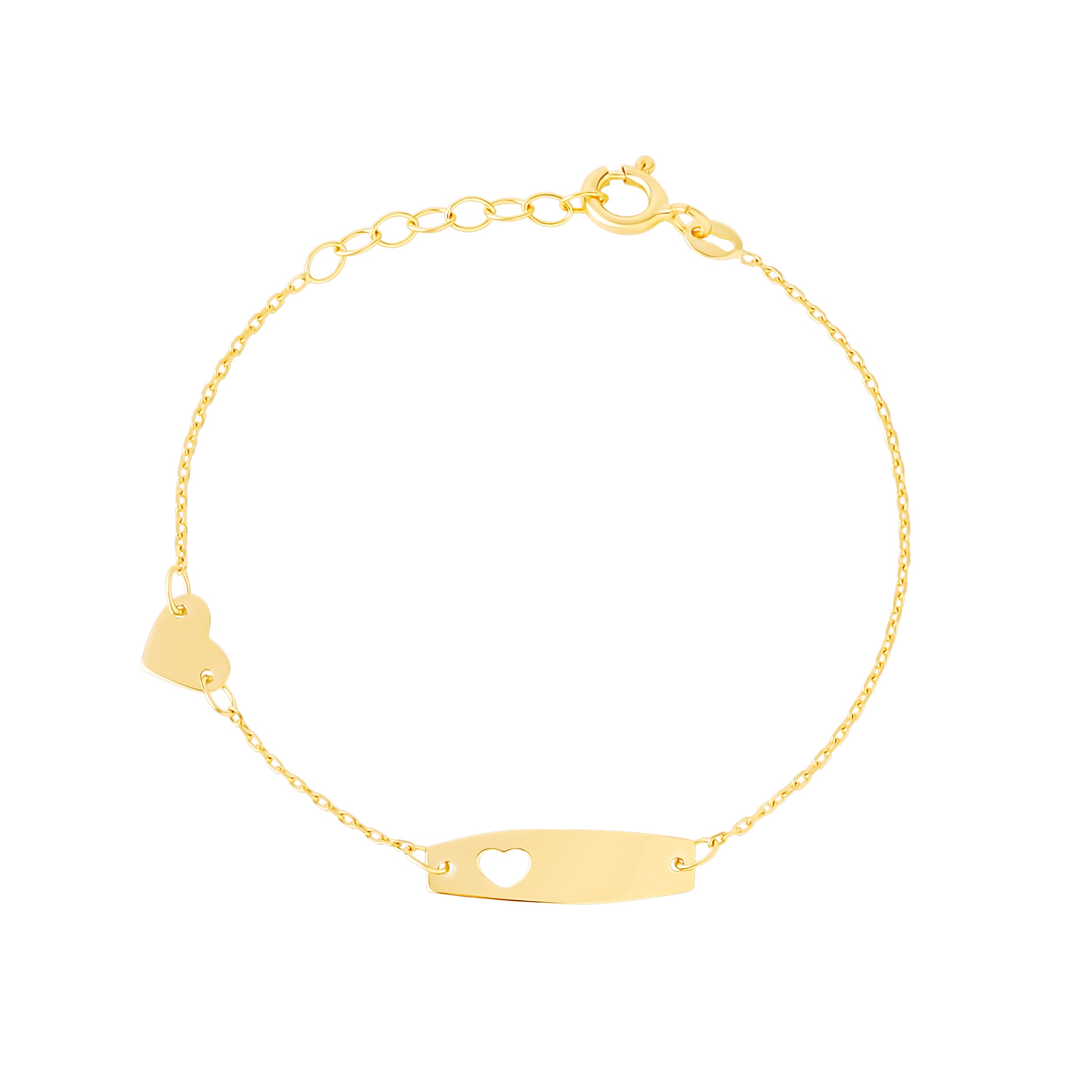 Solid Nameplate Baby Bracelet with Heart
