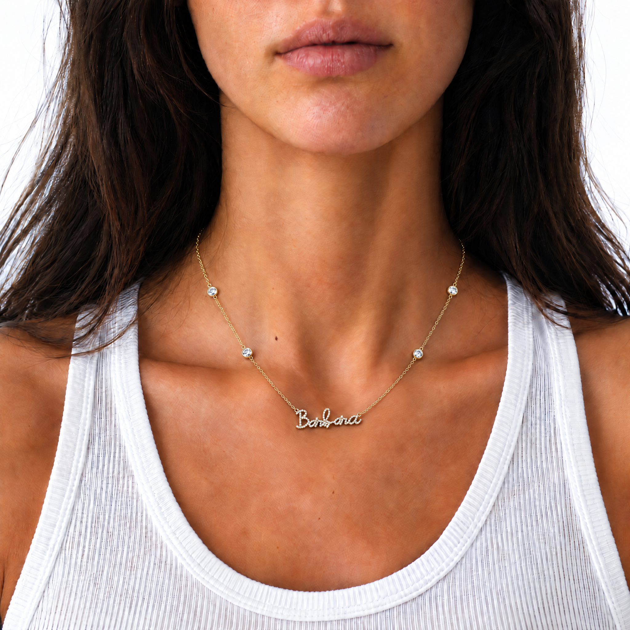 Icon Diamond Name Necklace
