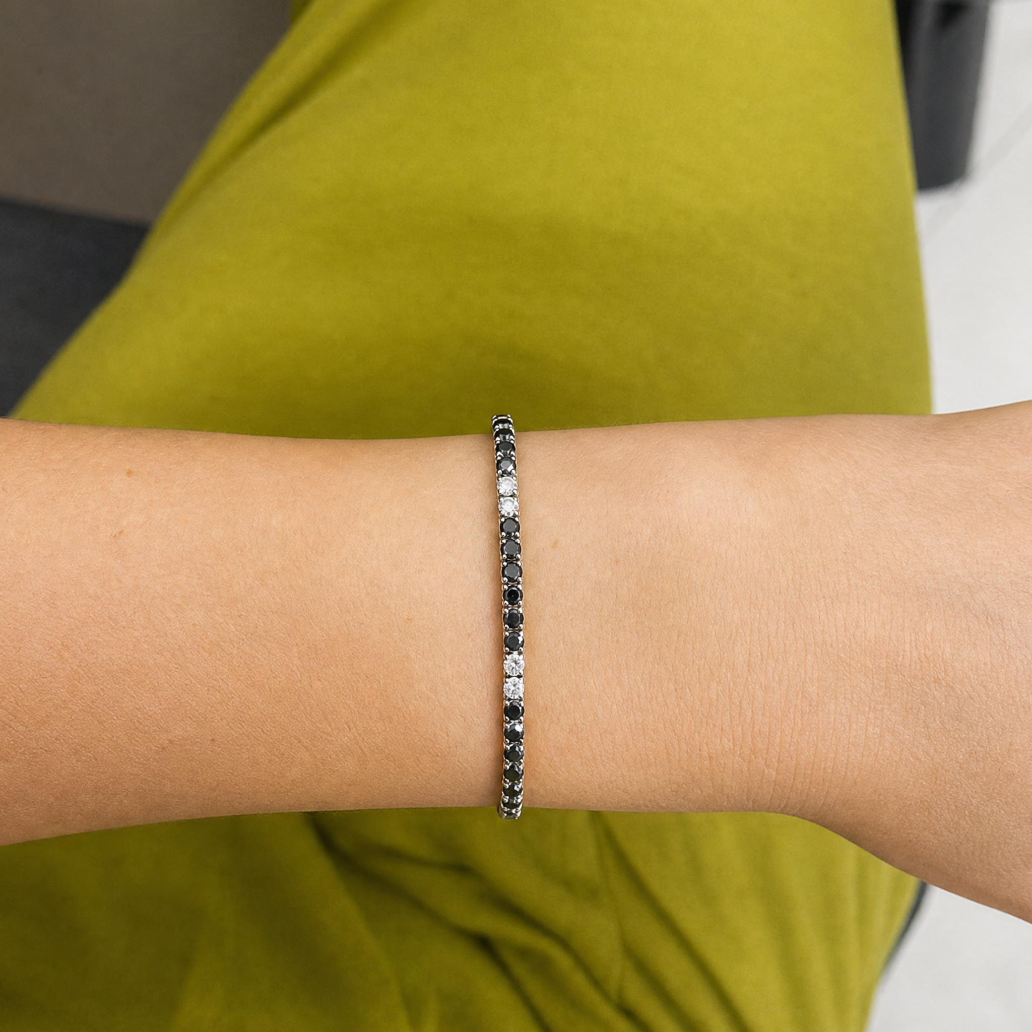 Natural Black Diamond Tennis Bracelet
