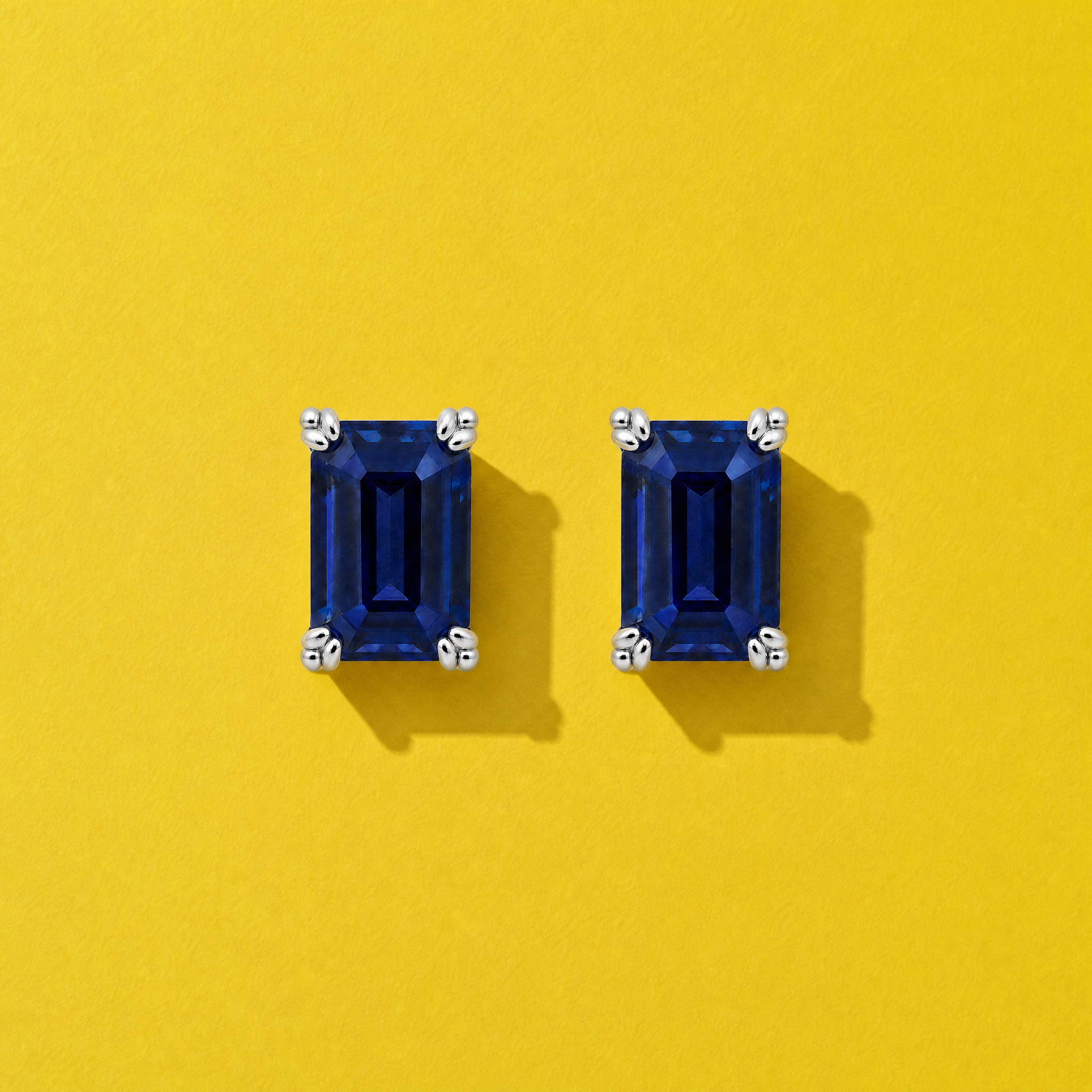 Natural Blue Sapphire Emerald Studs